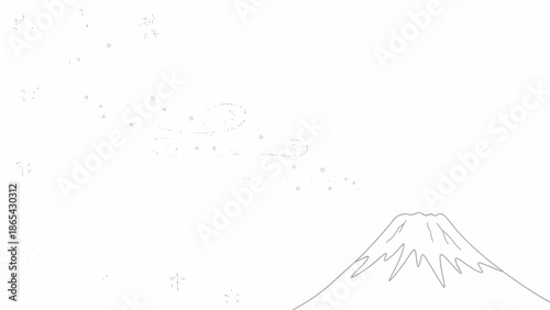 Mount Fujis Majestic Outline A Minimalist Landscape Sketch.