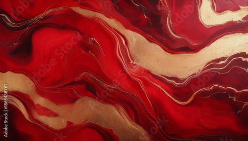 abstract red marble with gold texture
