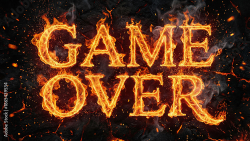 Game Over Fire Design 4K Quality