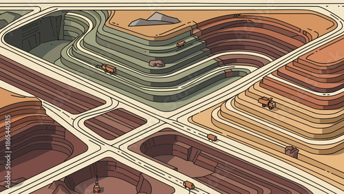 Aerial View of a MultiLevel Road Network with Vehicles.