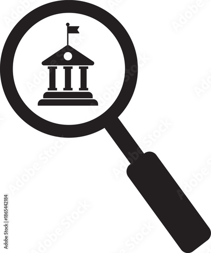 Magnifying Glass Over Government Building