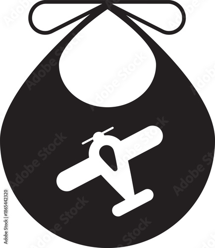 Cute baby bib with airplane graphic for little aviators