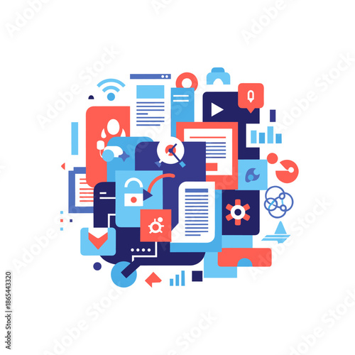 A calming abstract background with rounded shapes and soothing colors.