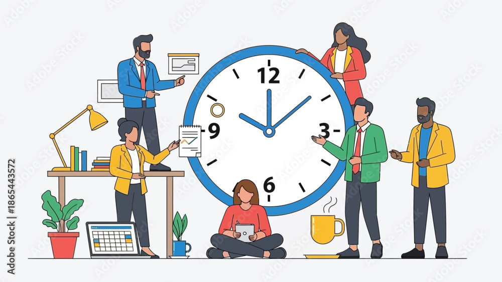 Fototapeta premium Teamwork and Time Management A Collaborative Approach to Meeting Deadlines 1.