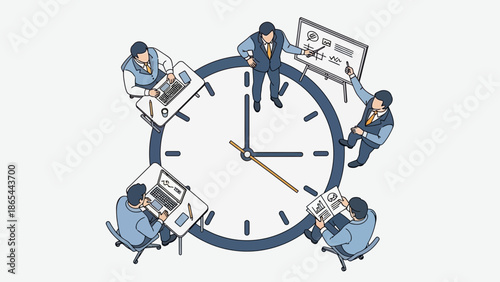 Time Management Meeting Teamwork and Productivity.
