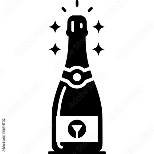 Champagne Bottle Icon Vector