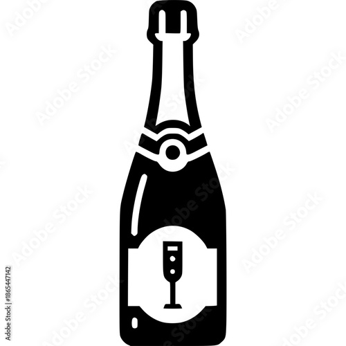 Champagne Bottle Icon Vector