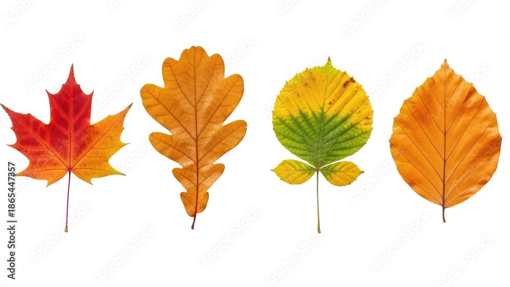 Naklejka premium Autumn Leaves Collection Isolated on Transparent Background