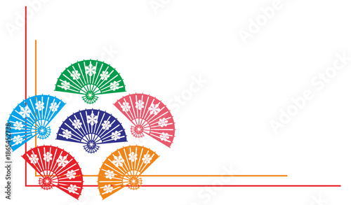 lunar Chinese New Year carved hand fan set, for greeting card frames etc.