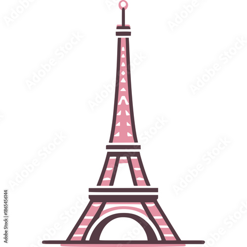 Eiffel Tower Pink Icon Vector