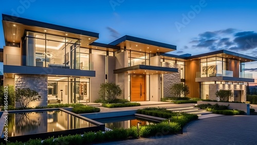 Modern, luxury home showcase exterior