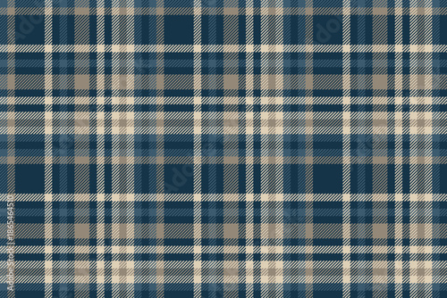 Cuadro en lienzo Gray Navy Tartan Plaid Checkered Fabric Pattern Design