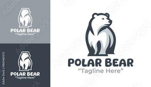 Polar Bear Logo Modern Minimalist Arctic Nature Branding