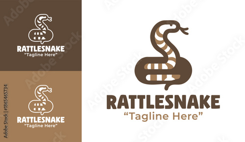 Rattlesnake Logo Modern Minimalist Venom Brand Symbol