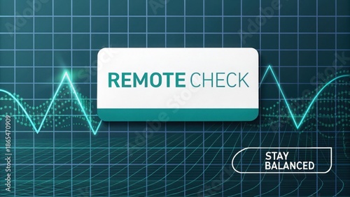 Remote Check Banking Transaction on Digital Grid Background