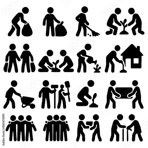 Community Engagement: Diverse figures engaged in a tapestry of activities representing care, collaboration, and collective responsibility. capturing the essence of togetherness.