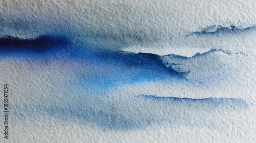 Abstract watercolor background with blue and white texture