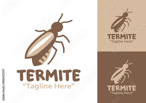 Termite Logo Modern Minimalist Insect Identity