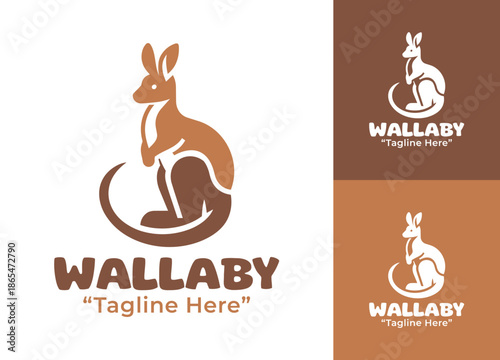 Wallaby Logo Modern Minimalist Nature Emblem