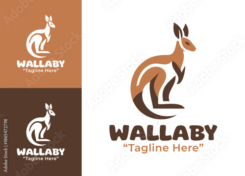 Wallaby Logo Modern Minimalist Wildlife Branding