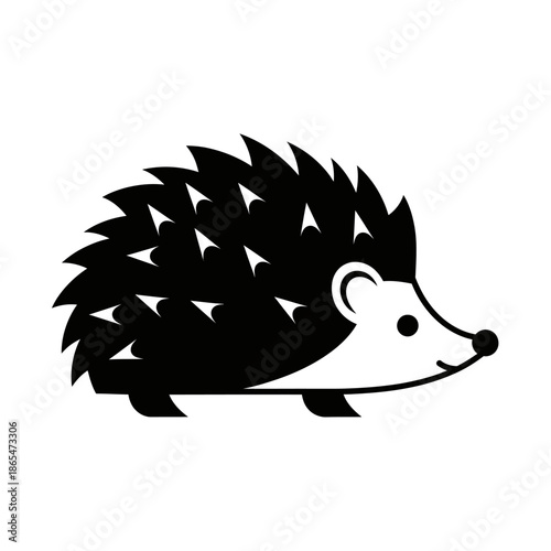 Vector icons Simple black and white hedgehog icon vector illustration. EPS Editable