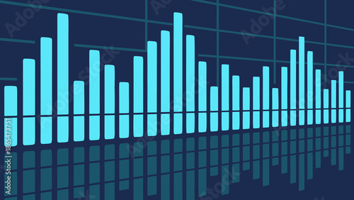 Audio waveform graph Isolated background
