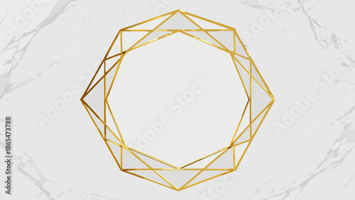 Luxury Gold Abstract Geometric Frame Border Design Isolated background