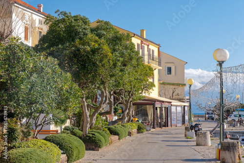 Seafront Promenade with Trees in Baska Croatia