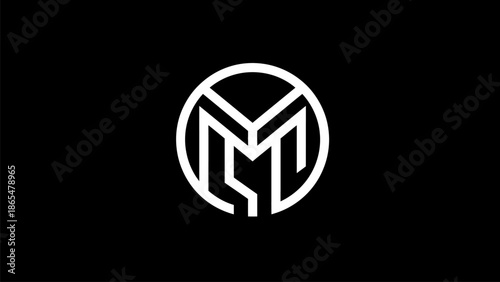 Modern monogram logo design with geometric shapes and lines
