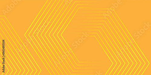 Abstract Yellow Neon Hexagon Pattern on Orange Background