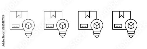 Product Idea Icons Vector Set In Different Stroke Line Style