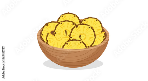 Bowl of fresh pineapple slices