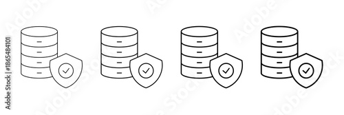 Unified Data Icons Vector Set In Different Stroke Line Style