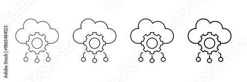 Channel Api Icons Vector Set In Different Stroke Line Style