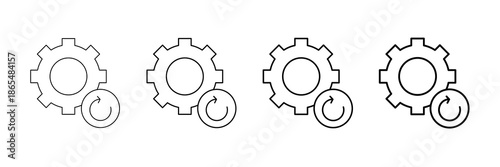 Stock Sync Icons Vector Set In Different Stroke Line Style