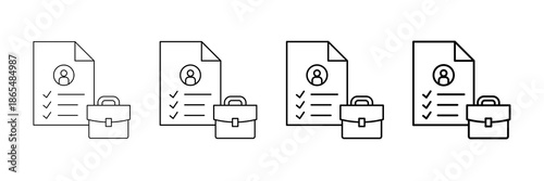 Task List Icons Vector Set In Different Stroke Line Style
