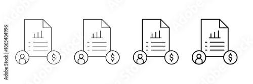 Report File Icons Vector Set In Different Stroke Line Style