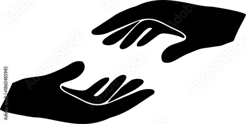 Helping Hands Support Care Vector Illustration
