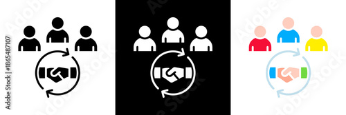 Public Relations Icon Set Glyph vector Illustration 