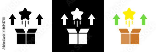 Product Launch Icon Set Glyph vector Illustration 