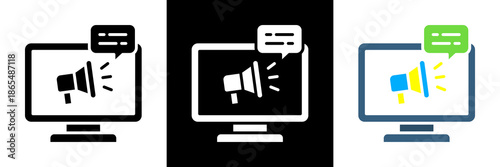 Online Marketing Icon Set Glyph vector Illustration 