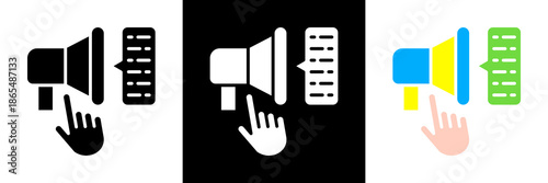 Call To Action Icon Set Glyph vector Illustration 