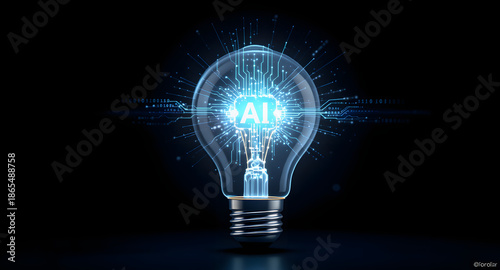AI Technology Innovation Light Bulb Concept