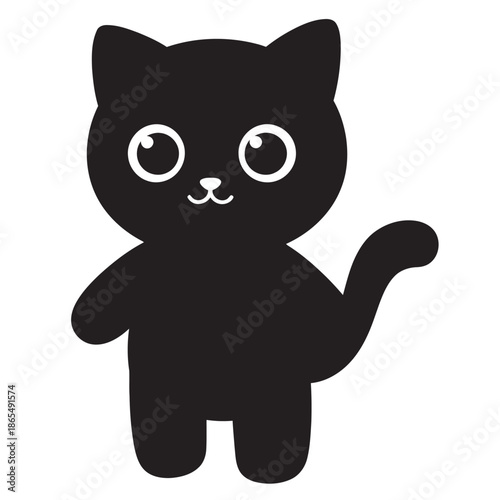 Adorable plush cat doll with soft fur and cute features isolated on white background, perfect for nursery decor and children toy concept.