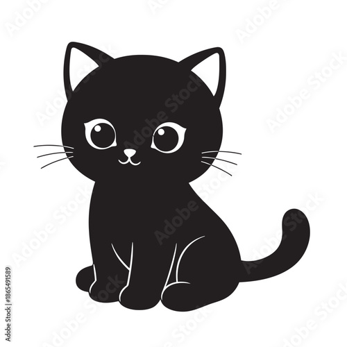 Adorable plush cat doll with soft fur and cute features isolated on white background, perfect for nursery decor and children toy concept.