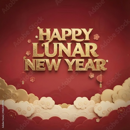 Elegant 2026 Year of the Horse Chinese New Year coin with luxurious gold and floral designs, perfect for cultural celebrations and festive decorations.