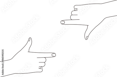 シンプルなハンドイラスト素材