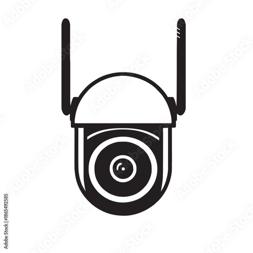 Modern security CCTV camera installed on a wall for 24-hour surveillance, monitoring safety and protection in public areas or private property.