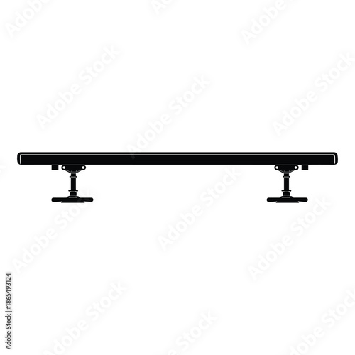 Black Adjustable Gym Balance Beam Side View