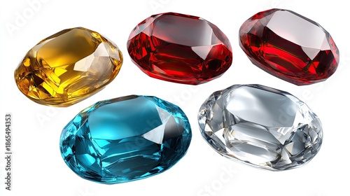 Shining Gemstones: Capturing the exquisite beauty and allure of vibrant gemstones, each radiating its unique color and brilliance. The image celebrates the artistry of nature's treasures.